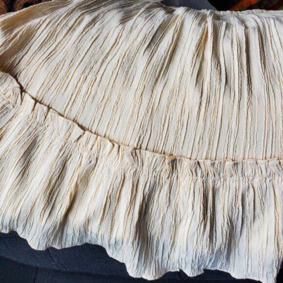 Anthropologie Current Air Cream Ruffled Top Size Small - Picture 8 of 12